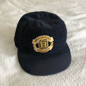 Retro Brockport College SnapBack hat navy corduroy